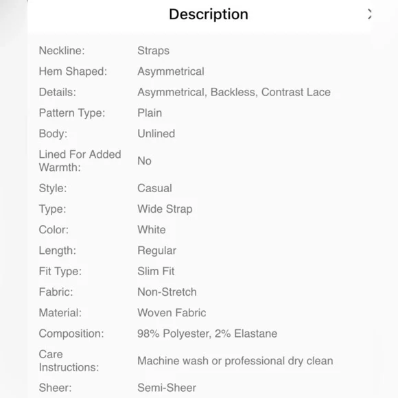 White Structured Tank Top with Wide Straps - Picture 7 of 7